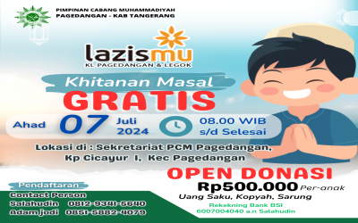 Khitanan Masal Gratis 2024 Bersama Lazismu KL Pagedangan dan Legok dengan PCM Pagedangan